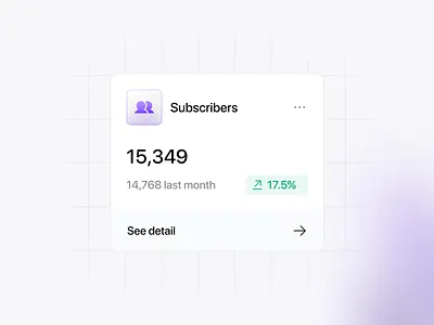 📊 Subscriber Growth Card admin analytics card clean cleanui component dailyui dashboard design ecommerce minimalist modern saas sales subscriber tracker ui uiinspiration uiux web