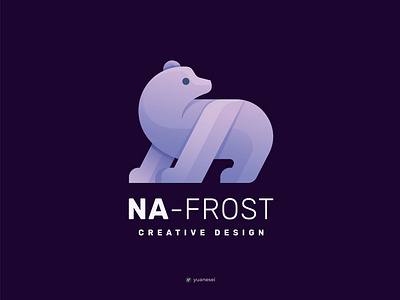 NA-FROST Creative Polar Bear Logo Design animal arctic bear branding design emblem frost geometric icon identity illustration logo mark mascot modern nature polar symbol vector wildlife