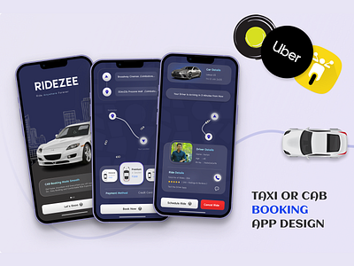 Taxi or Cab Booking App UI Design appdesign bookingapp figmadesign mobileappui ridebookingapp taxiappdesign travelappdesign ui uiuxdesign userinterface