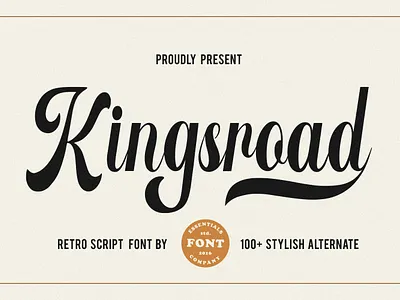 Kingsroad - Retro Script Font with 100 + Alternate bold bold font branding font calligraphy font corporate font elegant handlettered logo logotype product packaging retro font retro style