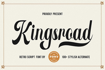 Kingsroad - Retro Script Font with 100 + Alternate bold bold font branding font calligraphy font corporate font elegant handlettered logo logotype product packaging retro font retro style