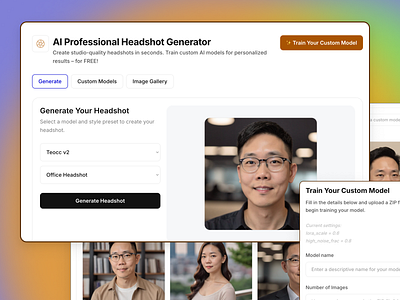 AI Headshot Generator v1.0 Web App ai bubble genai generative image prompt replicate sdlx text to image web app