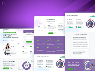 App landing page affiliate program application landing page branding design dribbble shot graphic design landing page design lead generation logo purply app saas saas landing page ui ux