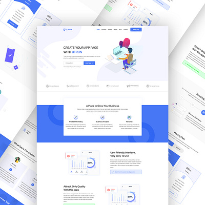 app landing page design design