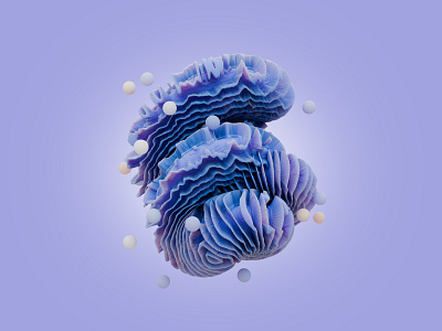 Abstract coral Blender 3d blander blue coral modeling sfere shape violet wave