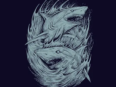 Deadly Shark artwork fish graphic design hiu shark tshirt design
