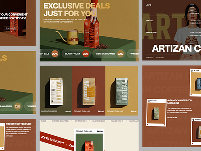 Artizan Coffee - Product Online Shop coffee design fb food landing page marketplace minimal online shop product ui ui design uiux web design website