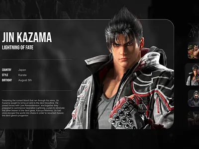 Tekken 8 UI Design animation design figma motion graphics tekken tekken 8 ui