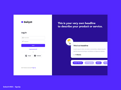 Sign-Up Page 001 2d daily dailyui design form graphic design login purple signup simple ui ux