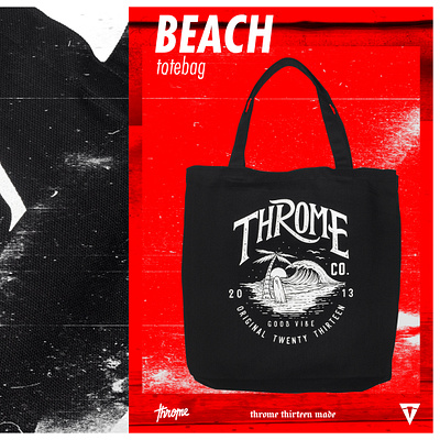 Mercendise design : Totebag Beach beach brand branding distro graphic design marchandine poster three totebag tshirt design