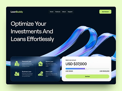 LoanBuddy - Finance Website Design design fintech hero home loan landing page loan landing page loan website minimal mortgage ui ui design uiux ux web web design webdesign