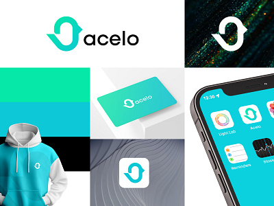 Acelo - Modern Minimalist Logo & Brand Identity Design app icon design clean brand identity creative logo concept logo design logo mockup presentation minimalist branding modern logo modern logo design professional business logo tech logo tech startup logo turquoise logo design