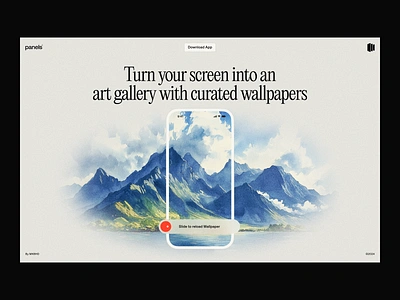 Panels Hero Section Concept app landingpage clean design header hero hero section landingpage minimal mountain mountains noise typography ui ui design ux design wallpaper wallpaper app web webdesign website