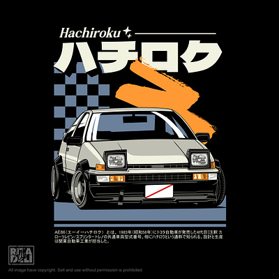 Hachiroku AE86 T-Shirt Design apparel automotive car cars design graphic design illustration merch racing t shirt