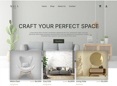 Furniture Website Page decor design ecommerce furniture home interior landingpage onlinestore store ui uiux userinterface ux webdesign website wood