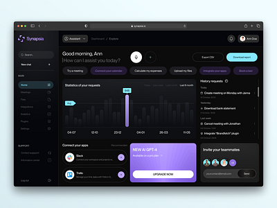 Synapsia - Product Design for AI design graphic design interface product service startup ui uiux ux web website