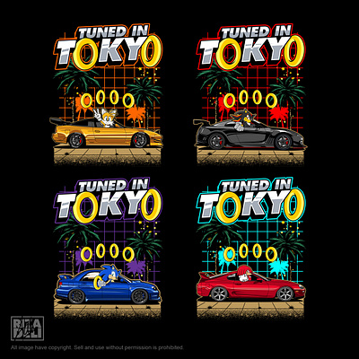 Tuned in Tokyo Sonic Series T-Shirt Collection apparel automotive car cars design graphic design illustration merch racing t shirt