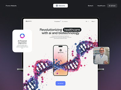 Genomic - Website UI UX Design for Healthcare best web design cool website creative website dental health health app health dashboard health ui health website healthcare healthcare app healthcare landing page medical landing page medical website design modern website simple website web design web design inspiration web ui website graphics wellness website