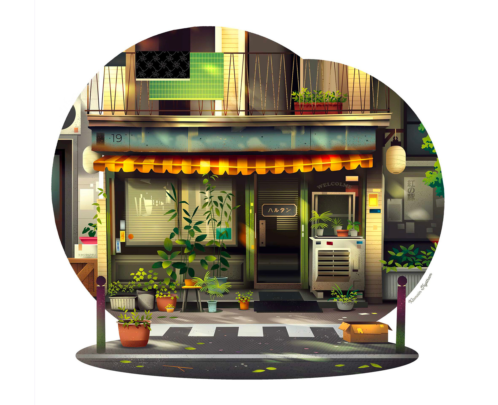 Little shop 🌱 agency brand city illustration light print shop shopping site travel web