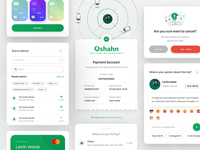 Oshan Taxi Booking App app booking card component driver graphic taxi ui ux web