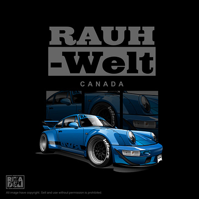 RWB Porsche 964 T-Shirt Design apparel automotive car cars design graphic design illustration merch racing t shirt