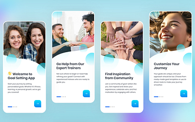 Goal Achieving App UI graphic design ui