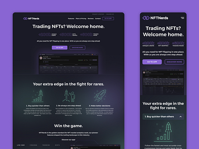 NFT Nerds homepage webdesign