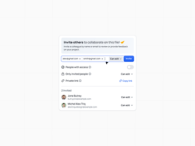 Invite Members add members clean ui invite members invite modal invite ui minimal ui modal pop up saas ui share share modal