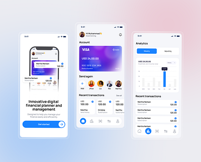 Digital financial planner app design dashboard landing page ui ui design uiux ux ux design web design