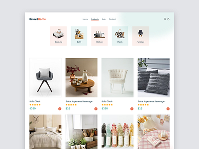 Beloved Home (Products Page) 2025 design branding clean ui creative design fimga home page home products house products landing page minimalist online order online store portfolio product theme trendy design ui uiux web design website