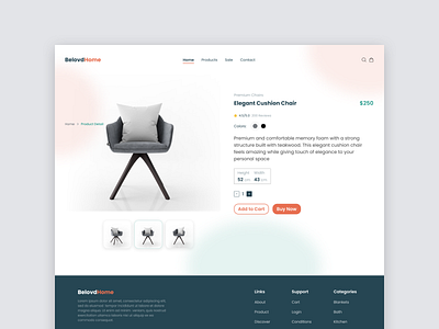 Product Details Page (with Cart, Checkout pages) home page ui