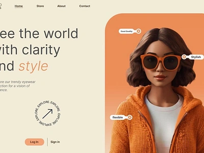 Elegant Eye Wear Store graphic design ui