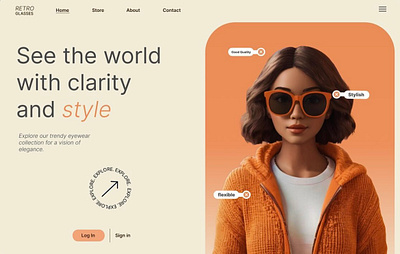 Elegant Eye Wear Store graphic design ui