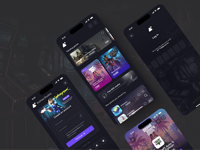 Game app store for online PC games app design game gaming mobile online game ui ux