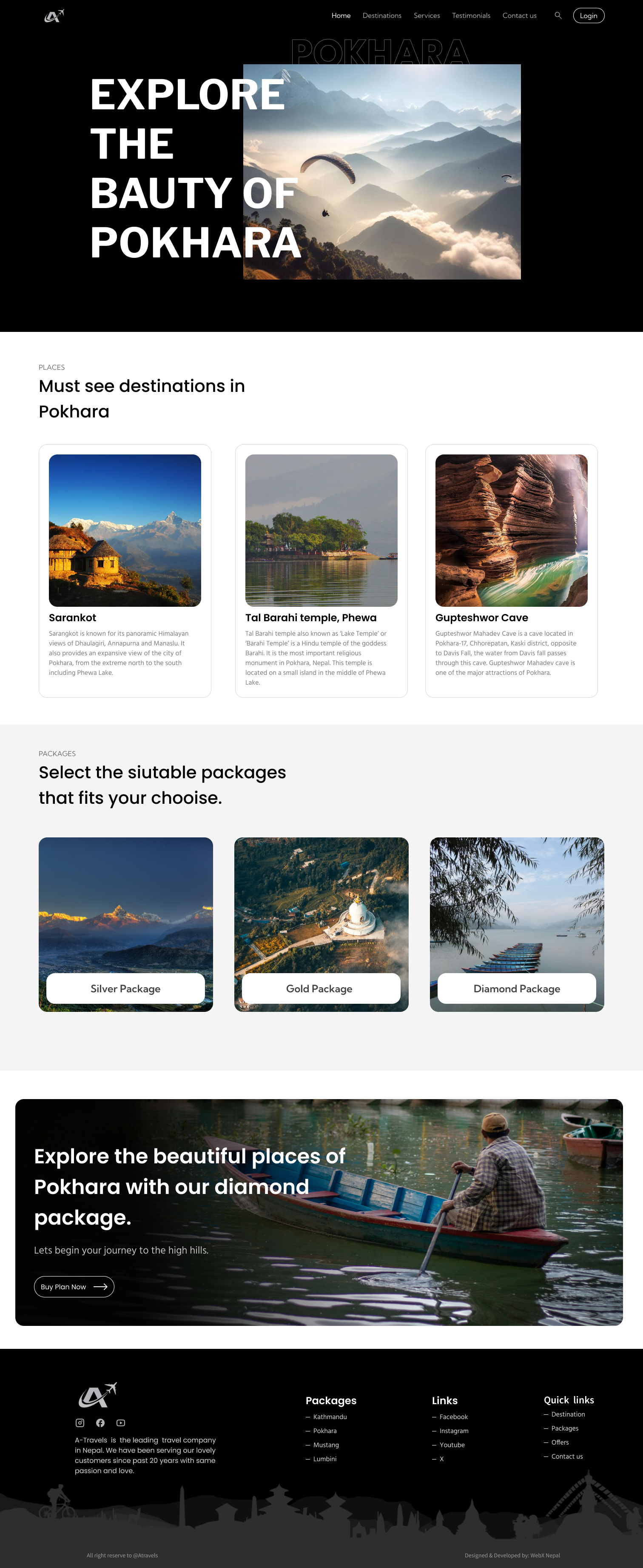 Example of Travel Company Website Design