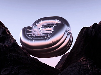 ASTRO REFUGE® 3d 3dartist armchair dreamscape inflatable metallic motion graphics nasa space surreal