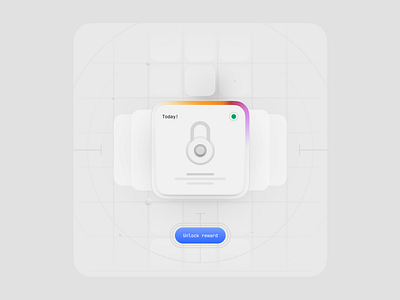 Unlock Reward â€“ Illustration for Bento Pro 1.0 bento bento pro button clean icon design icons illustration lock lock icon minimal reward ui ui design unlock unlock reward ux design web design