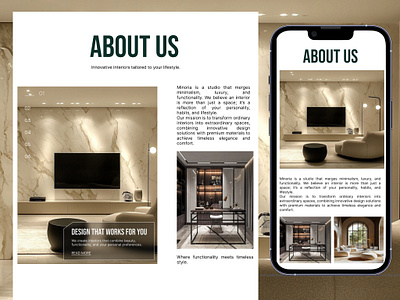 Landing Page For Interior Design Studio. Web Design ui