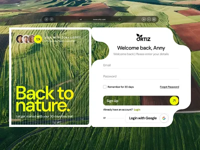 Farming Login Page Concept 2024 design farming farming login page concept landing page latest login login ui minimal signup ui ux web