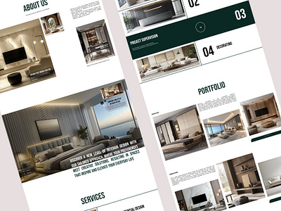 Landing Page For Interior Design Studio. Web Design ui