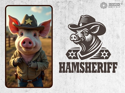 Sheriff Pig Logo branding cowboy pig creative pig custom pig funny pig logo pig badge pig branding pig character pig design pig logo pig mascot pig sheriff pig symbol sheriff pig wild west pig