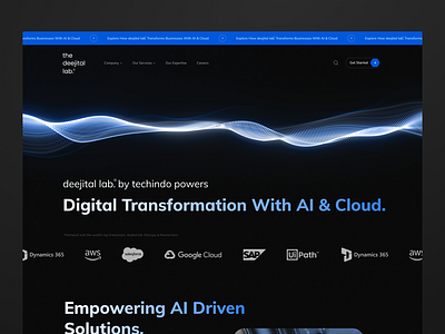 The Deejital Lab AI-Solutions Landing page Design. ai design artificial intellegance design components futuristic design graphic design landing page robot design ui ui design uiux ux web design web page