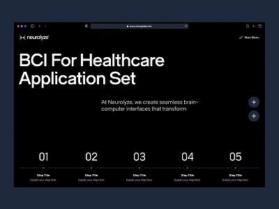 neurolyze: BCI Brain Computer Interface | Process UIUX Pattern bci biotech biotech landing page biotech web design biotech website blue brain computer interface clean cognitive science dark mode digital health medical tech minimal modern neurology neuroscience neuroscience website neurotech neurotechnology responsive website