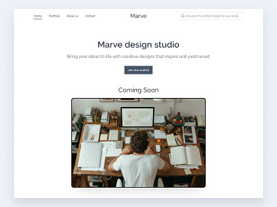 Hero section of a design agency... Coming Soon design agency figma hero section minimal portfolio ui ux ux design