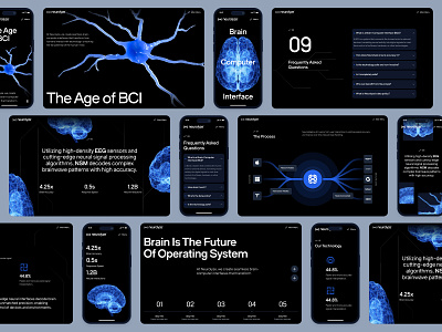 neurolyze: BCI Brain Computer Interface | Cognitive Computing UI 3d bci biotech biotech landing page biotech web design biotech website blue brain computer interface clean cognitive science dark mode digital health minimal modern neurology neuron neuroscience neuroscience website neurotechnology responsive website