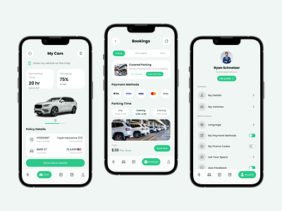 Car Parking Mobile App Design andori android app design app design car app car mobile app car parking app clean ui electric car ios app design mobile modern app parking parking app parking booking parking management tesla ui