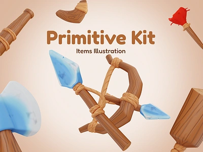 3D Primitive Weapon Kit 3d blender design graphic design icon iconpack illustration