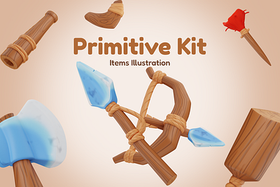 3D Primitive Weapon Kit 3d blender design graphic design icon iconpack illustration