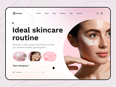 Skincare Shop - Beauty Web Concept beauty products creme ecommerce makeup organic skincare personal treatment saas skin skin care startup ui ux web web design website website design