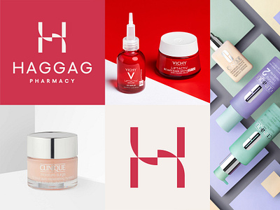 Haggag beauty brand cosmetics egypt elegant fashion health logo monogram nuance pharmacy rebrand redesign sophisticated symbol touch